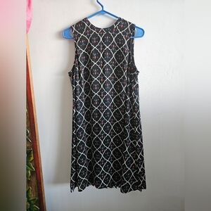 DR2 Black and White Floral Sleeveless A-line Mini Dress